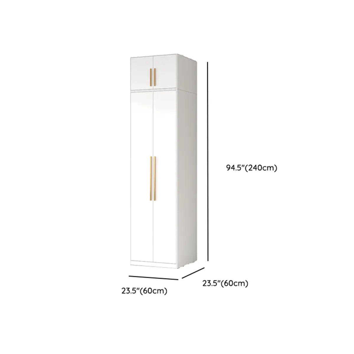 Minimalist Alloy White Spacious Wardrobe with Shelves Image - 21