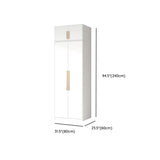 Minimalist Alloy White Spacious Wardrobe with Shelves Image - 22