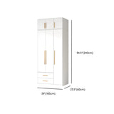 Minimalist Alloy White Spacious Wardrobe with Shelves Image - 24