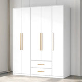 Minimalist Alloy White Spacious Wardrobe with Shelves Image - 4