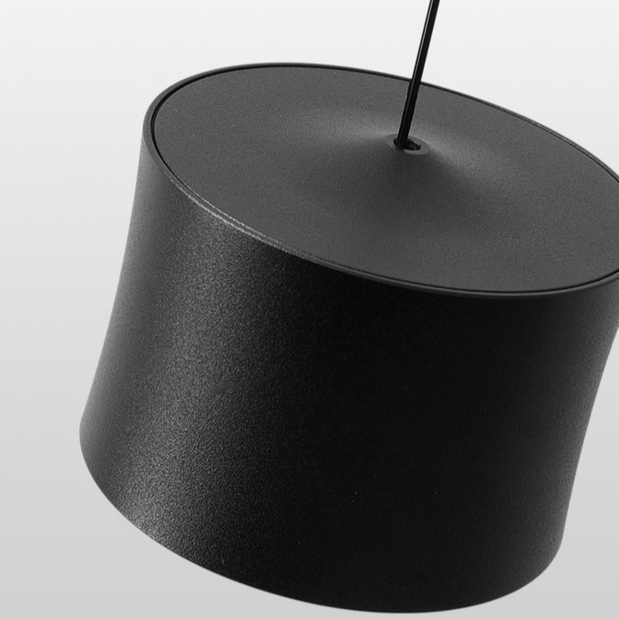 Minimalist Aluminum Black Cylinder Pendant Light Image - 11