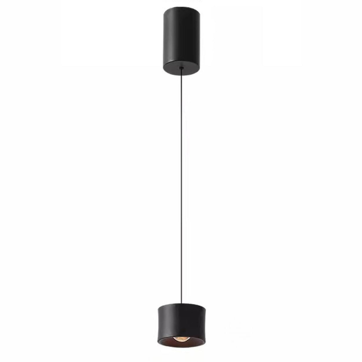 Minimalist Aluminum Black Cylinder Pendant Light Image - 2