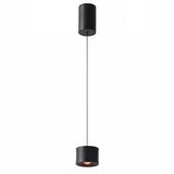 Minimalist Aluminum Black Cylinder Pendant Light Image - 2