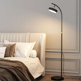 Minimalist Arced Metal LED Floor Lamp Adjustable Height Image - 3