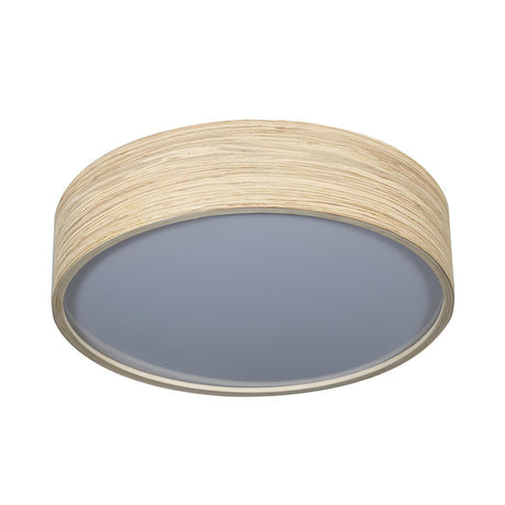 Minimalist Bamboo Drum LED Flush Mount Ceiling Light Image - 2