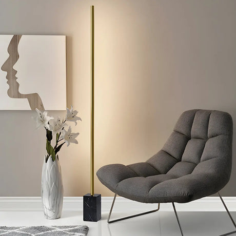 Minimalist Bar Marble Base Living Room LED Floor Lamp Image - 1