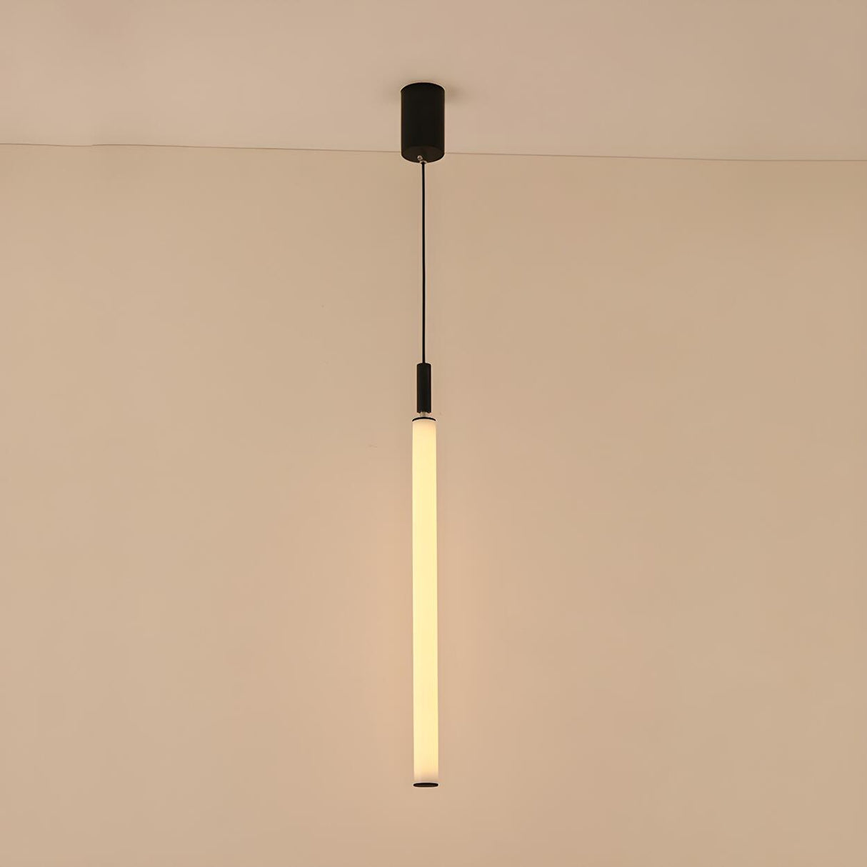 Minimalist Bedroom Acrylic LED Tube Pendant Light Image - 10