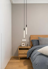 Minimalist Bedroom Acrylic LED Tube Pendant Light Image - 14