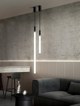 Minimalist Bedroom Acrylic LED Tube Pendant Light Image - 17