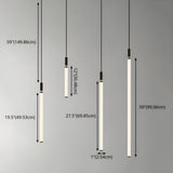 Minimalist Bedroom Acrylic LED Tube Pendant Light #size