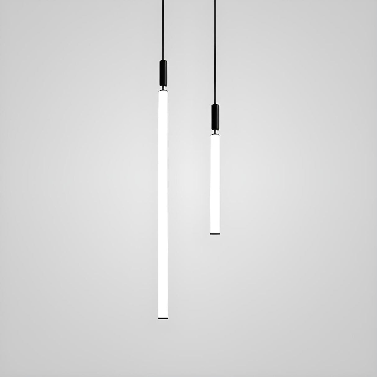 Minimalist Bedroom Acrylic LED Tube Pendant Light Image - 4