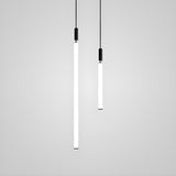 Minimalist Bedroom Acrylic LED Tube Pendant Light Image - 4