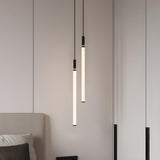 Minimalist Bedroom Acrylic LED Tube Pendant Light Image - 6