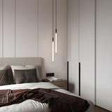 Minimalist Bedroom Acrylic LED Tube Pendant Light Image - 8