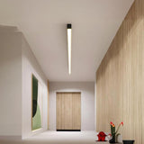 Minimalist Bedroom Black Linear LED Flush Mount Light Image - 3