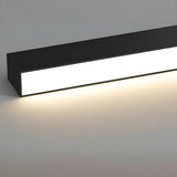 Minimalist Bedroom Black Linear LED Flush Mount Light Image - 4