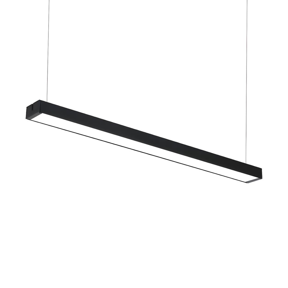 Minimalist Bedroom Black Linear LED Rectangular Chandelier Image - 4