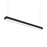 Minimalist Bedroom Black Linear LED Rectangular Chandelier Image - 4