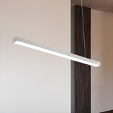 Minimalist Bedroom Black Linear LED Rectangular Chandelier Image - 6