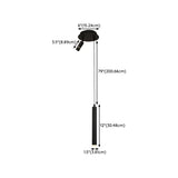 Minimalist Bedroom Black Slim Cylinder Metal Pendant Light Image - 12