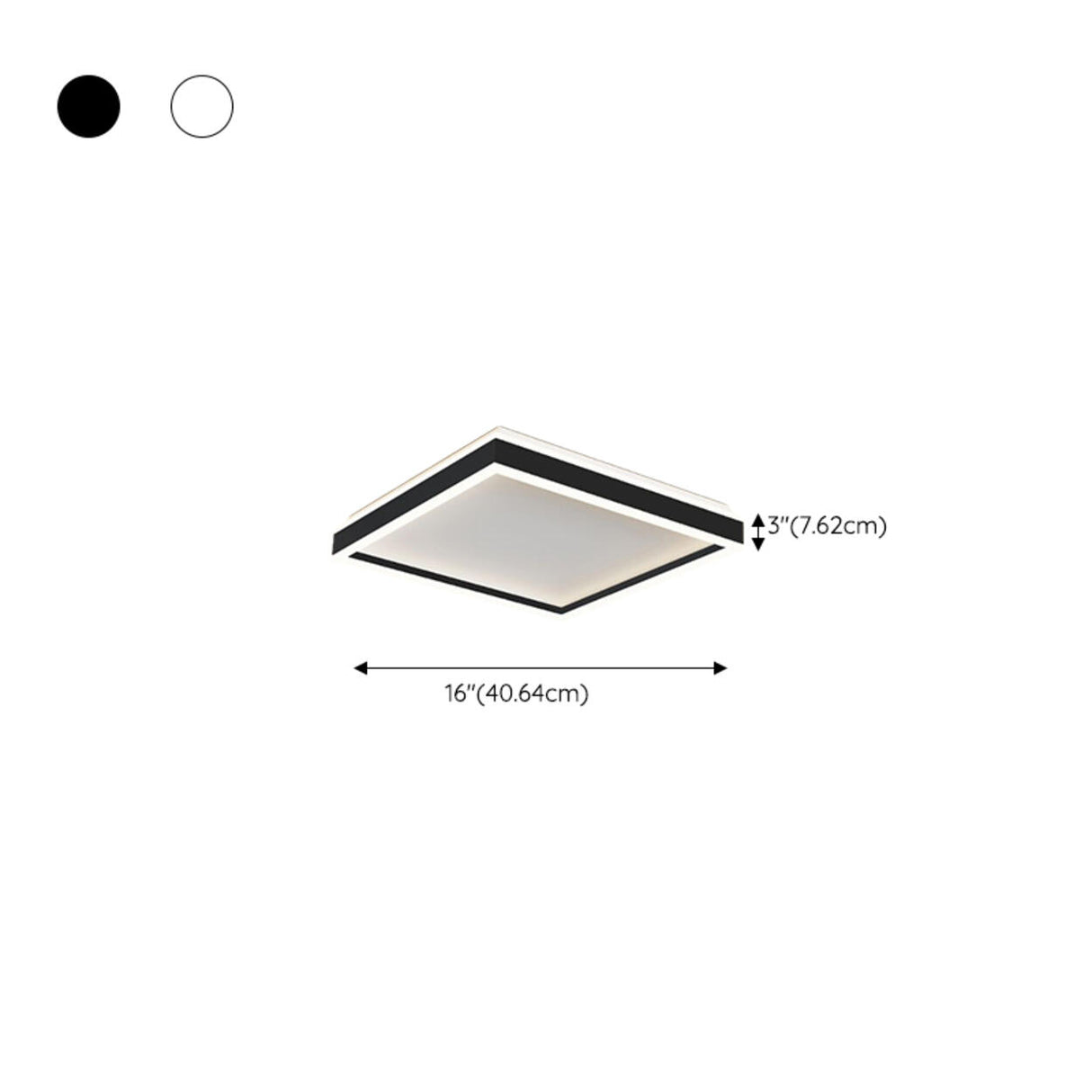 Minimalist Bedroom Black Square LED Flush Mount Light 