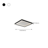 Minimalist Bedroom Black Square LED Flush Mount Light #size