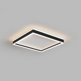 Minimalist Bedroom Black Square LED Flush Mount Light Image - 2