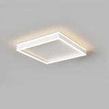 Minimalist Bedroom Black Square LED Flush Mount Light Image - 3