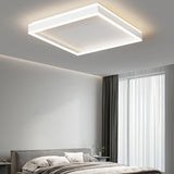 Minimalist Bedroom Black Square LED Flush Mount Light Image - 6