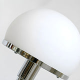 Minimalist Bedroom Modern Silver Dome Glass Table Lamp Image - 4