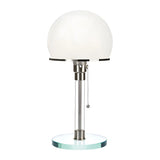 Minimalist Bedroom Modern Silver Dome Glass Table Lamp Image - 5