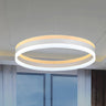 Minimalist Bedroom Silver Circular Acrylic LED Chandelier Image - 1