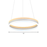 Minimalist Bedroom Silver Circular Acrylic LED Chandelier #size