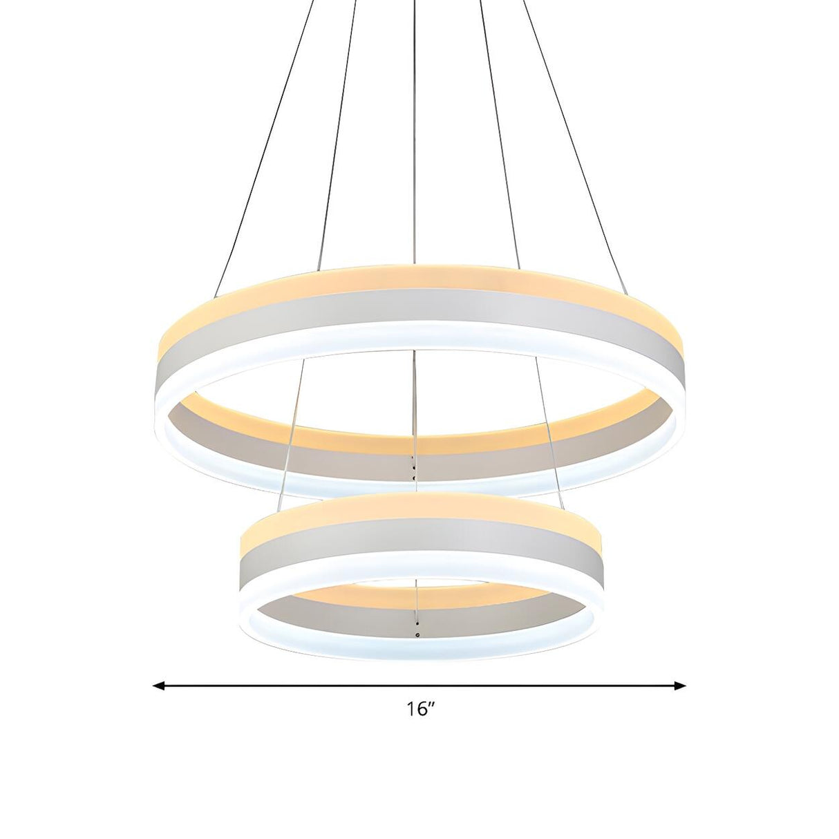 Minimalist Bedroom Silver Circular Acrylic LED Chandelier Image - 9