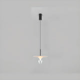 Minimalist Bedroom Sleek White and Black Pendant Light Image - 3