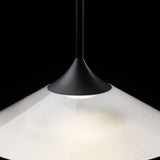 Minimalist Bedroom Slim Black Acrylic Cone Pendant Light Image - 4