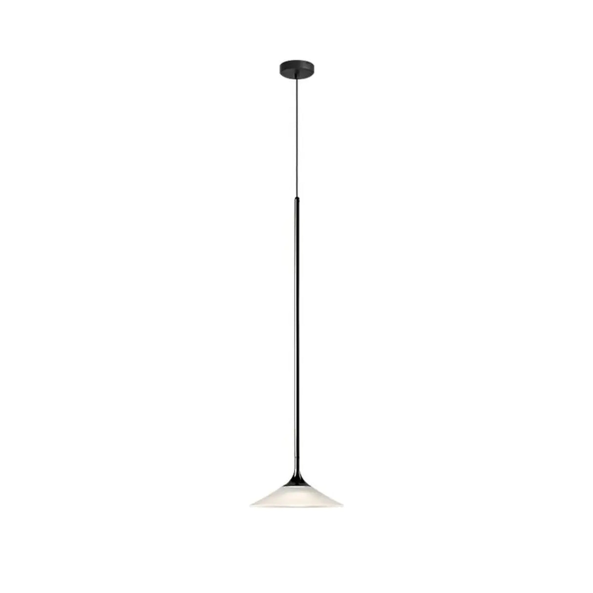 Minimalist Bedroom Slim Black Acrylic Cone Pendant Light Image - 5