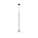 Minimalist Bedroom Slim Black Acrylic Cone Pendant Light Image - 5