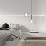 Minimalist Bedroom Teardrop Clear Glass Pendant Light Image - 10