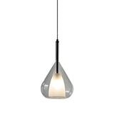 Minimalist Bedroom Teardrop Clear Glass Pendant Light Image - 2