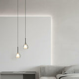 Minimalist Bedroom Teardrop Clear Glass Pendant Light Image - 4