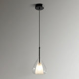 Minimalist Bedroom Teardrop Clear Glass Pendant Light Image - 6