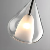 Minimalist Bedroom Teardrop Clear Glass Pendant Light Image - 7