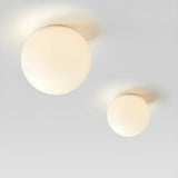 Minimalist Bedroom White Ball Flush Mount Ceiling Light Image - 7