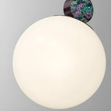 Minimalist Bedroom White Glass Globe Pendant Light Image - 6