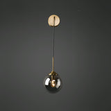 Minimalist Bedside Gold Globe Pendant Wall Sconce Image - 11