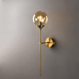 Minimalist Bedside Gold Globe Pendant Wall Sconce Image - 3