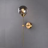 Minimalist Bedside Gold Globe Pendant Wall Sconce Image - 5