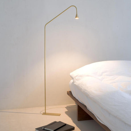 Minimalist Bedside Gold Metal Austere-F Floor Lamp Image - 1