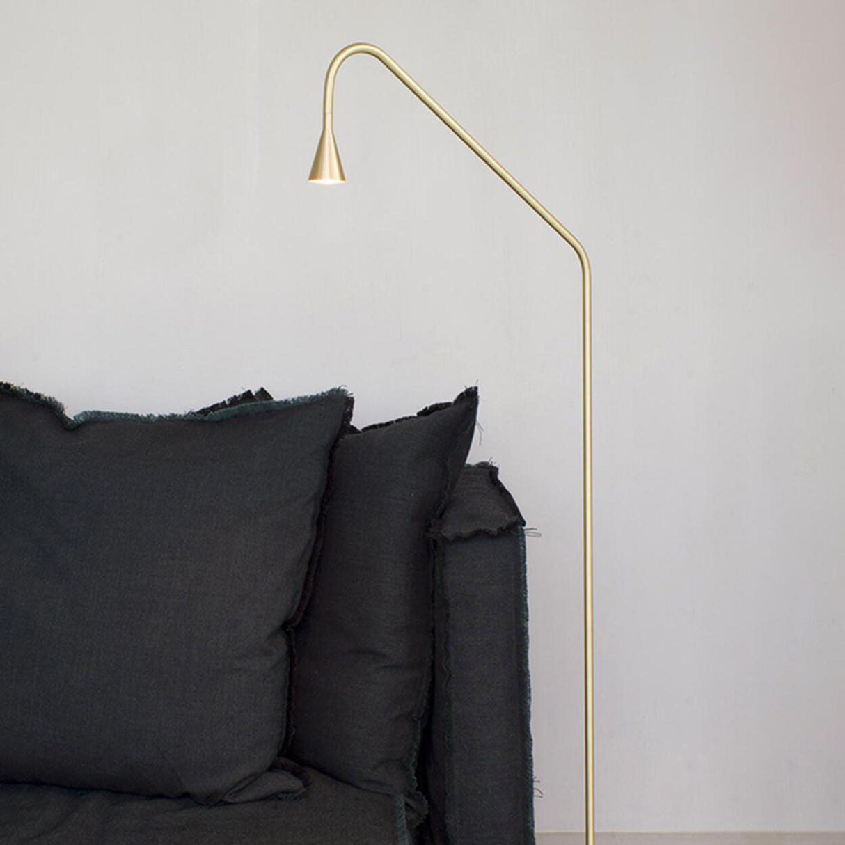 Minimalist Bedside Gold Metal Austere-F Floor Lamp Image - 4